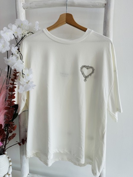 T-Shirt "glamour heart" white